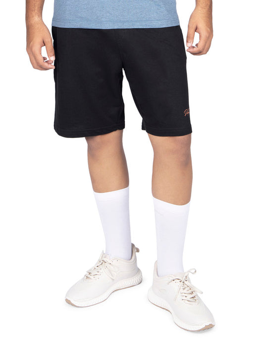 Men's Regular Fit Plain Shorts Half Pant | Black
