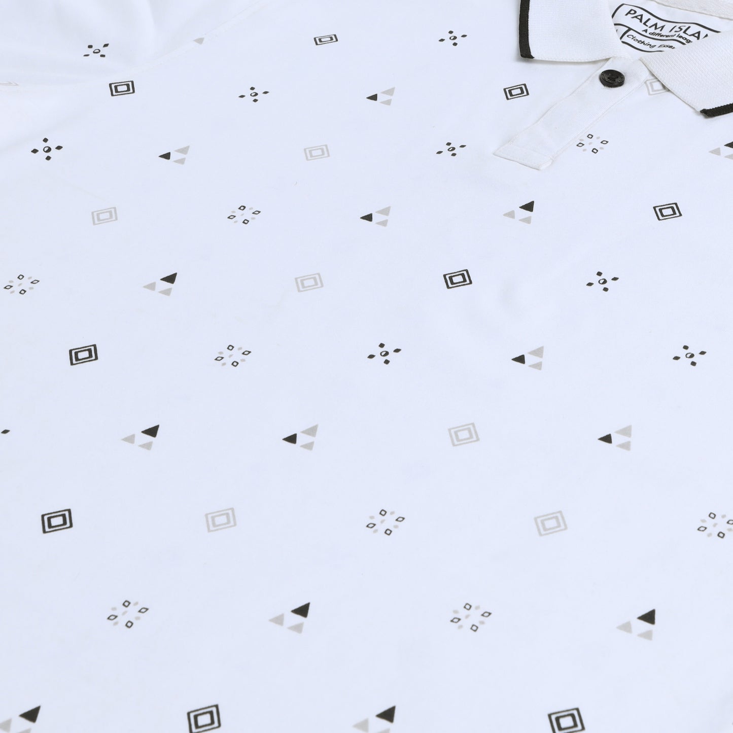 White Printed Polo