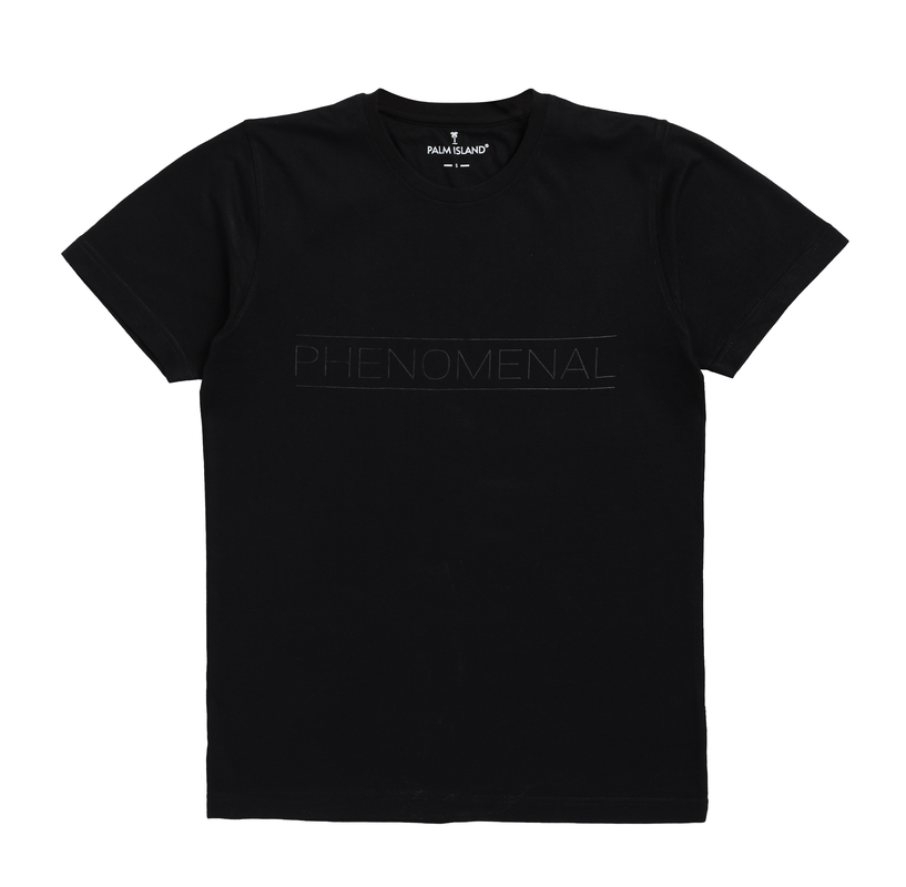 Men's Stylish Chest Print Tees T-Shirt | Black