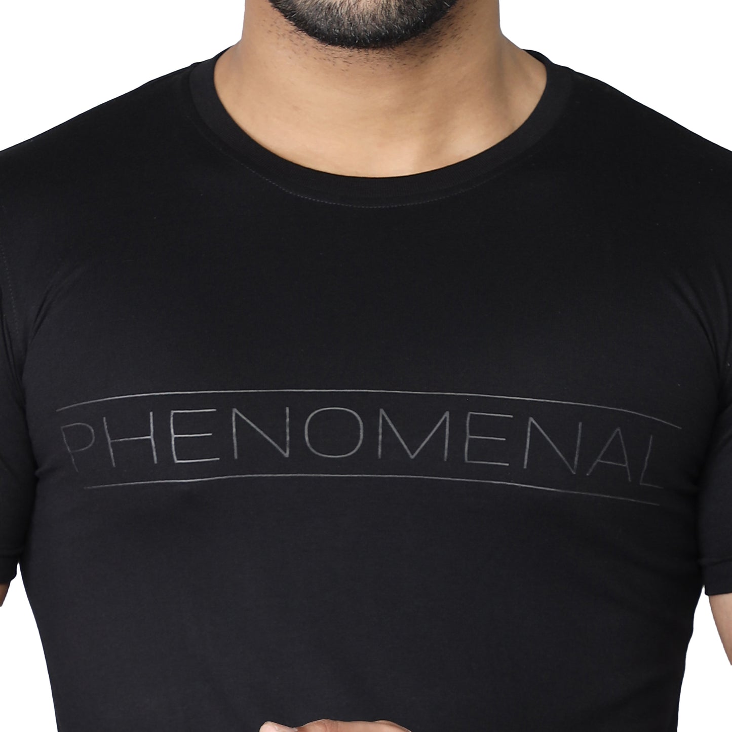 Men's Stylish Chest Print Tees T-Shirt | Black
