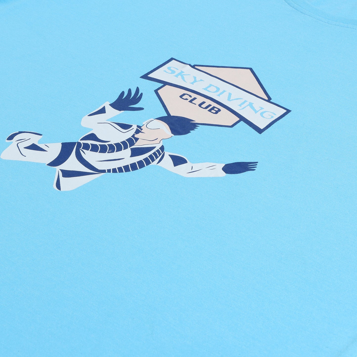 Men's Stylish Chest Print Tees T-Shirt | Sky Blue