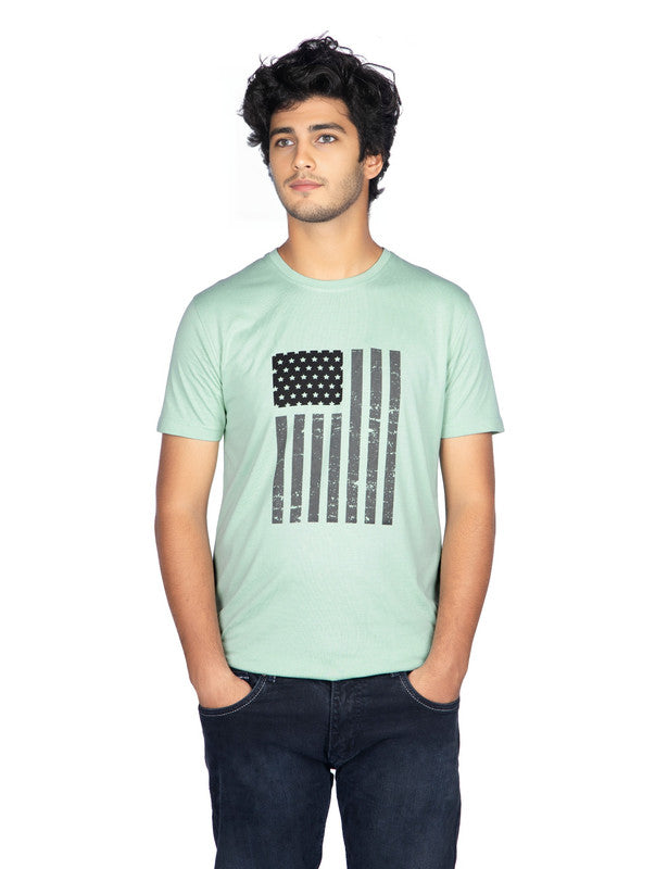 Men's Stylish Chest Print Tees T-Shirt | Jade