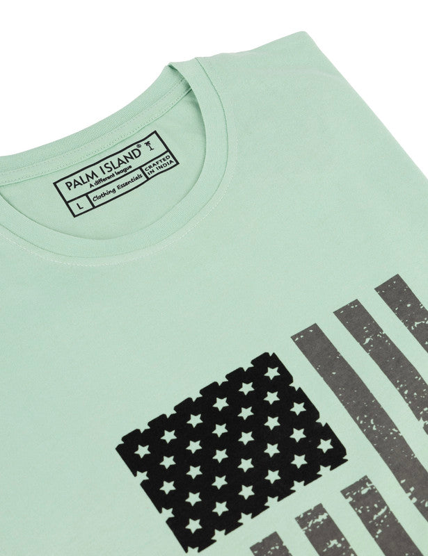 Men's Stylish Chest Print Tees T-Shirt | Jade