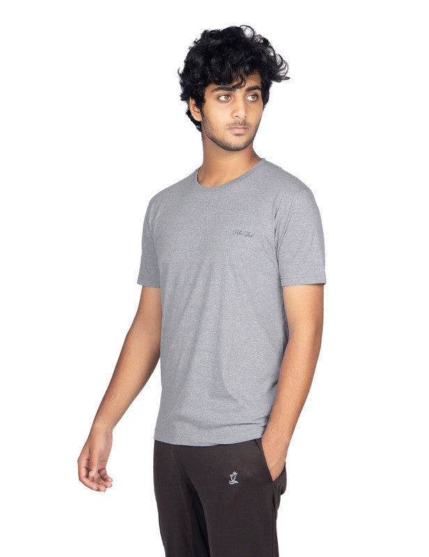 Men's Stylish Casual Regular Fit Plain Tees T-Shirt | Navy Melange