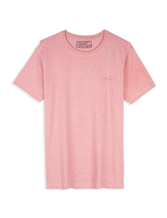 Men's Stylish Casual Regular Fit Plain Tees T-Shirt | Pink Melange