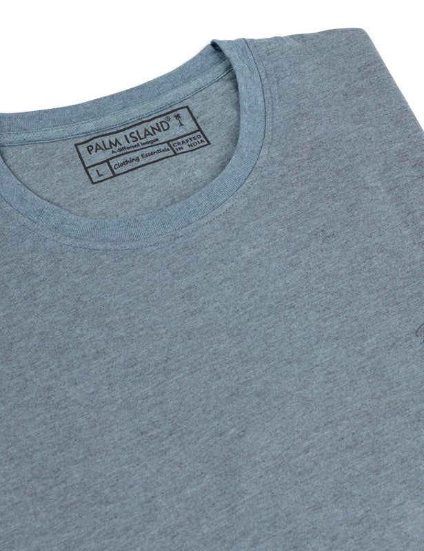 Men's Stylish Casual Regular Fit Plain Tees T-Shirt | Sky Melange