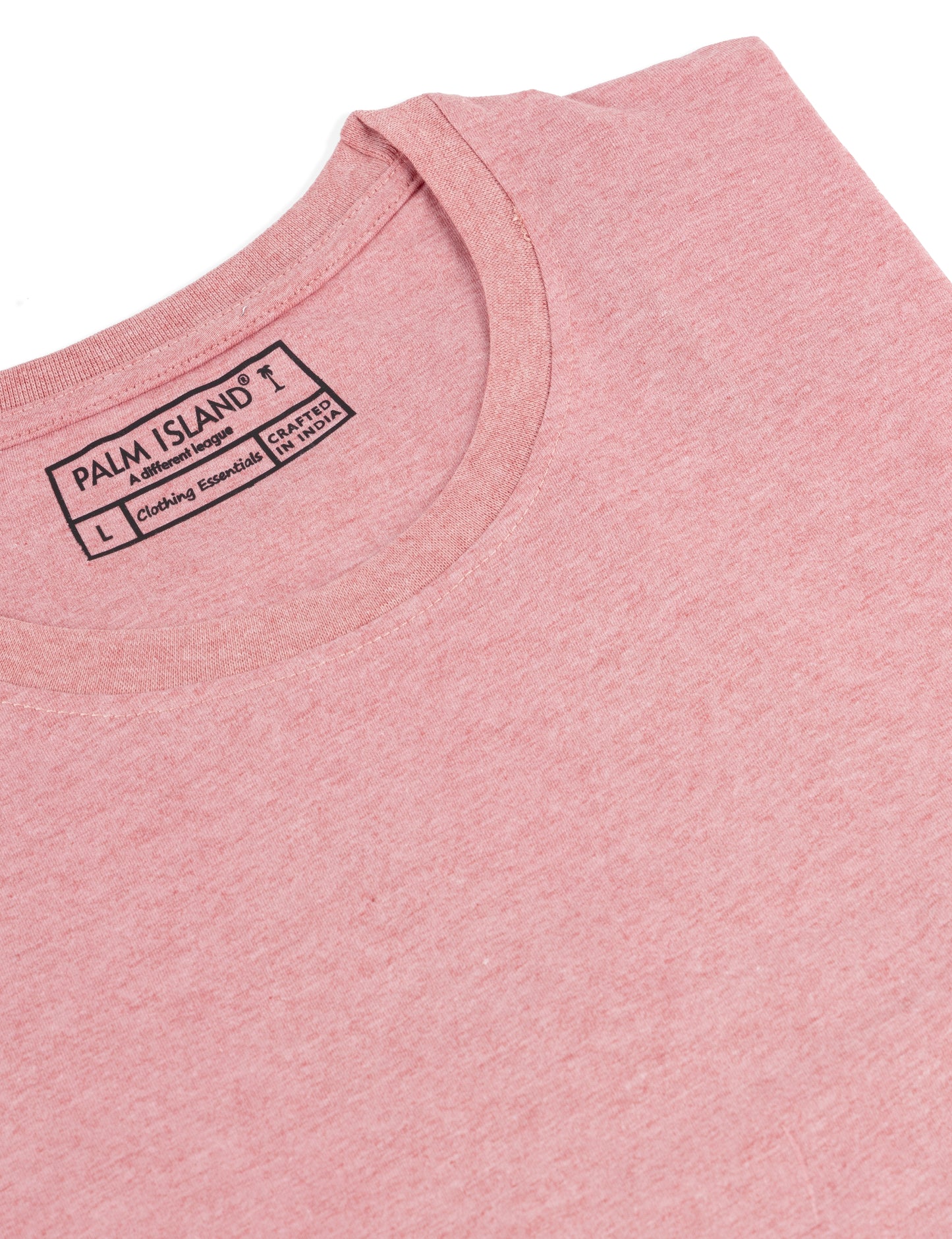 Men's Stylish Casual Regular Fit Plain Tees T-Shirt | Pink Melange