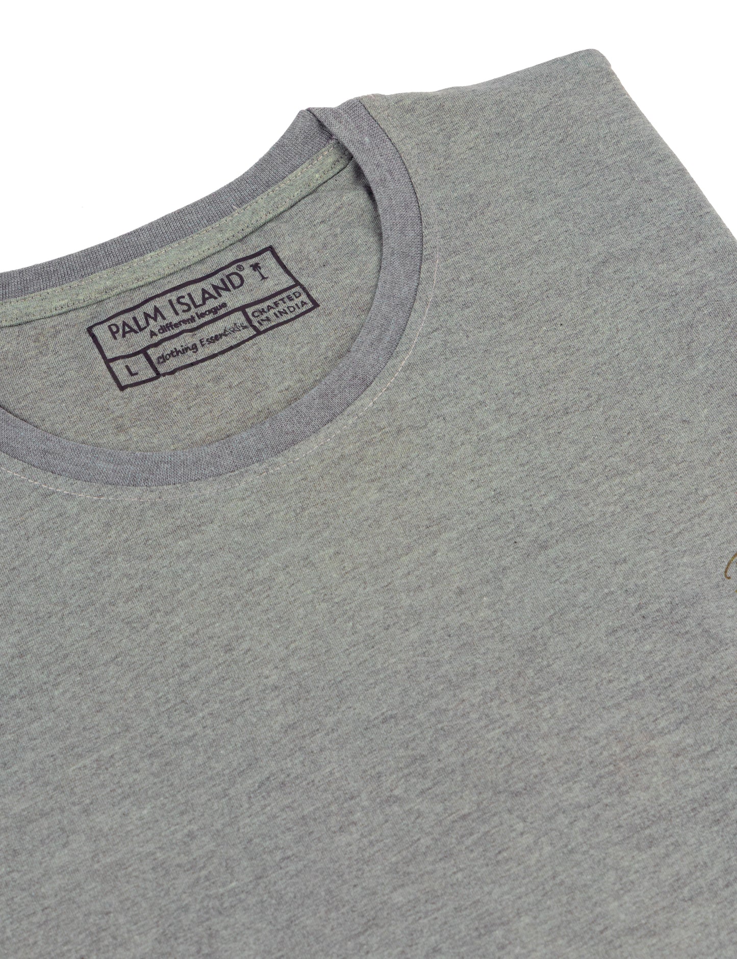 Men's Stylish Casual Regular Fit Plain Tees T-Shirt | Jade Melange