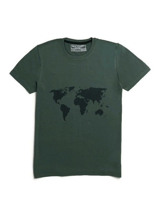 Men's Stylish Regular FIt Chest Print Cotton Tees T-Shirt | Garden Topiary