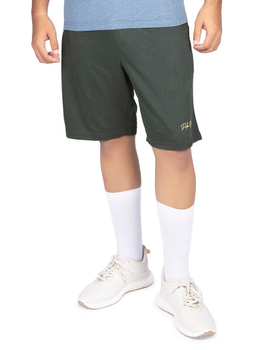 Men's Regular Fit Plain Shorts Half Pant | Olive