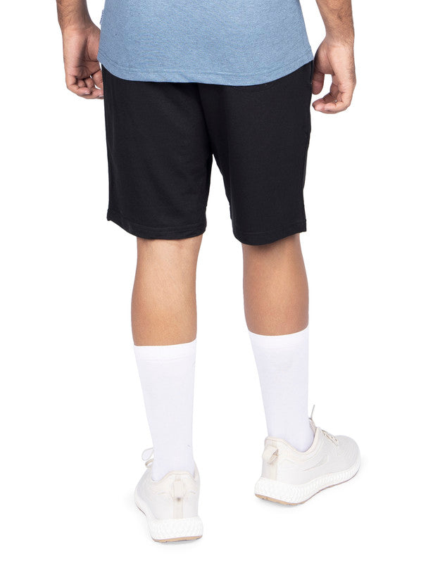 Men's Regular Fit Plain Shorts Half Pant | Black