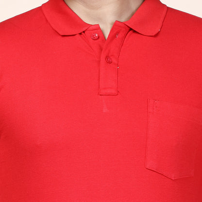 Mens Plain Polo | Red