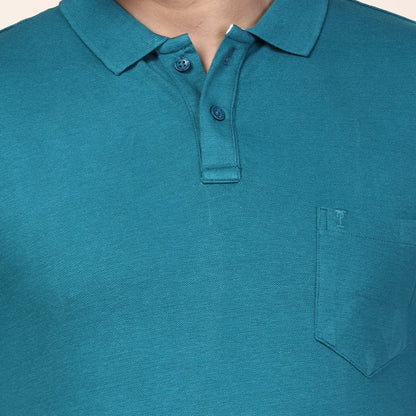 Mens Plain Polo | Storm Green