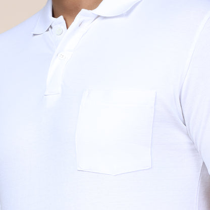 Mens Plain Polo|  White