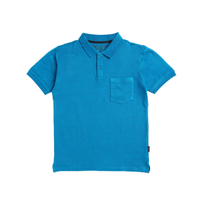 Mens Plain Polo | Peacock Blue