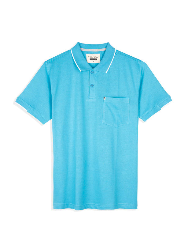 Men's Regular Fit Casual Cotton Polo T-Shirt | Horizen Blue
