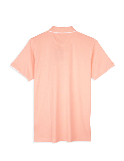 Men's Regular Fit Casual Cotton Polo T-Shirt | Peach Pearl