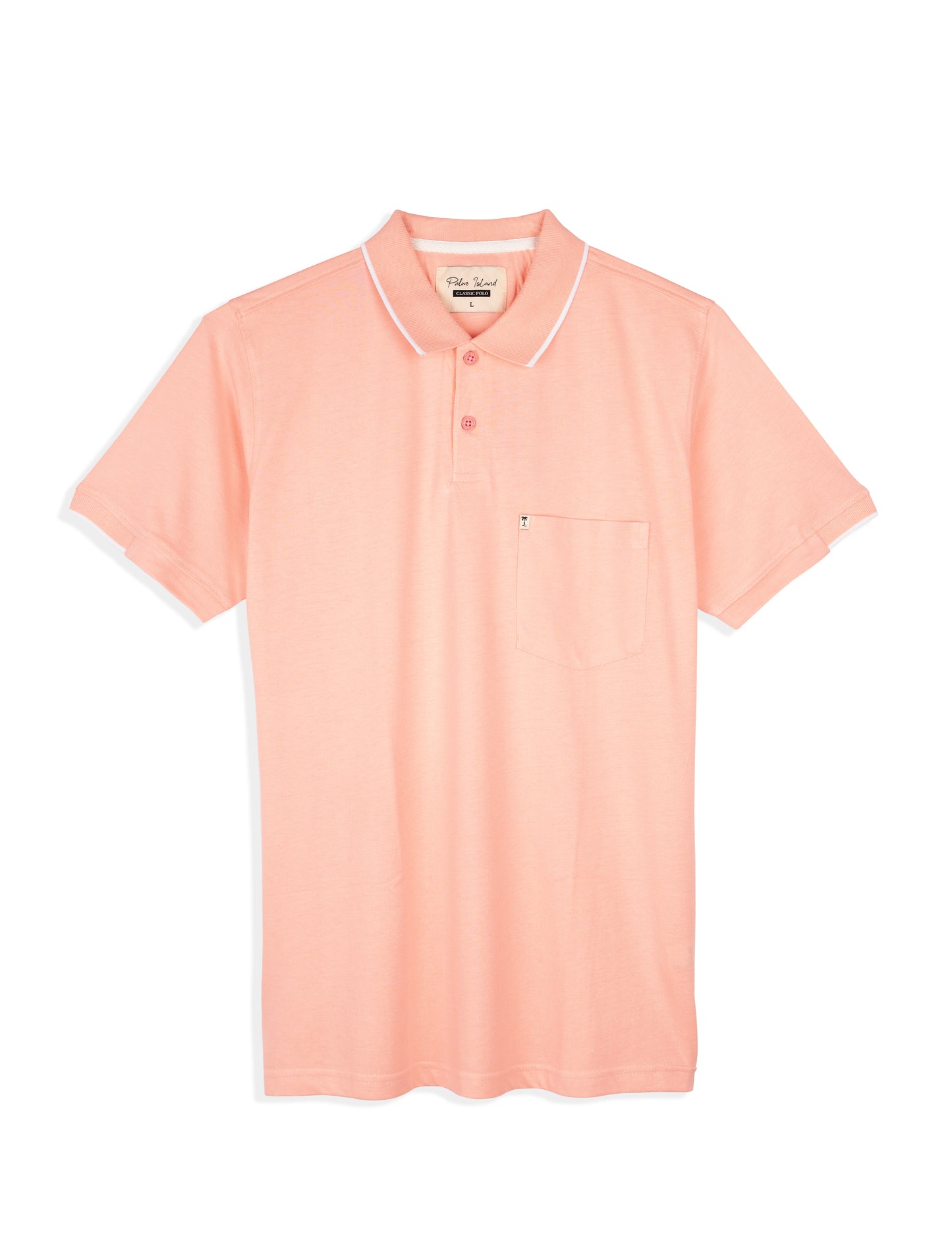 Men's Regular Fit Casual Cotton Polo T-Shirt | Peach Pearl