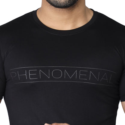 Men's Stylish Chest Print Tees T-Shirt | Black