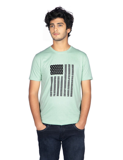 Men's Stylish Chest Print Tees T-Shirt | Jade