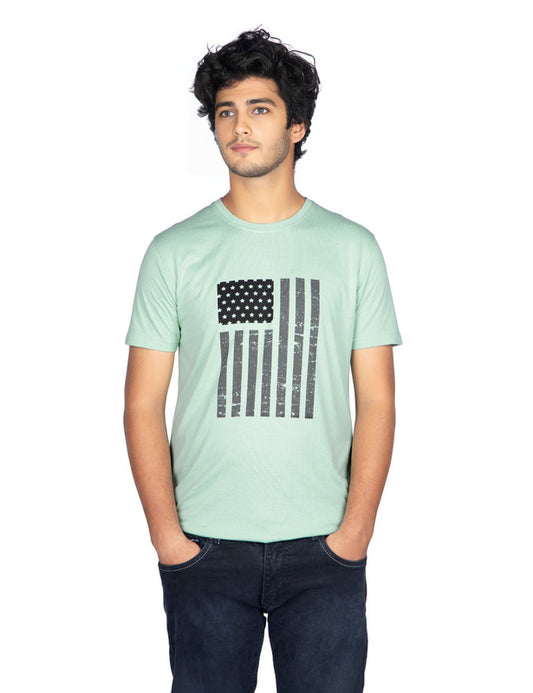 Men's Stylish Chest Print Tees T-Shirt | Jade