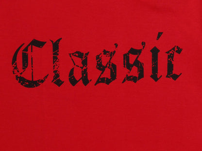 Men's Stylish Regular FIt Chest Print Cotton Tees T-Shirt | Red