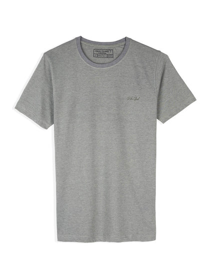 Men's Stylish Casual Regular Fit Plain Tees T-Shirt | Jade Melange
