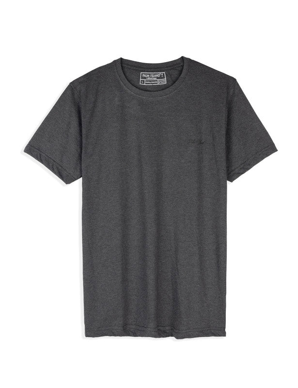Men's Stylish Casual Regular Fit Plain Tees T-Shirt | Charcoal Melange