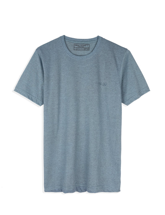 Men's Stylish Casual Regular Fit Plain Tees T-Shirt | Sky Melange