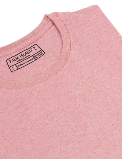Men's Stylish Casual Regular Fit Plain Tees T-Shirt | Pink Melange
