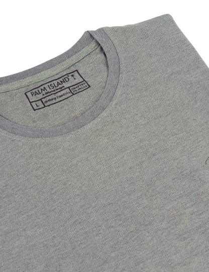 Men's Stylish Casual Regular Fit Plain Tees T-Shirt | Jade Melange