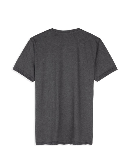 Men's Stylish Casual Regular Fit Plain Tees T-Shirt | Charcoal Melange