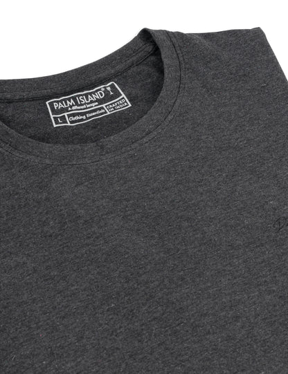 Men's Stylish Casual Regular Fit Plain Tees T-Shirt | Charcoal Melange